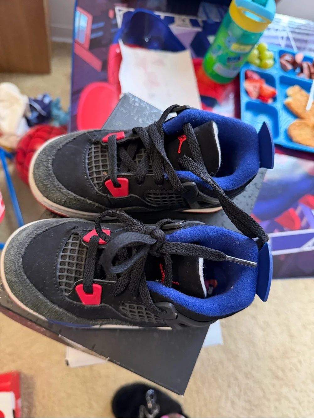 Jordan Kids Black, Blue & Red Retro Sneakers